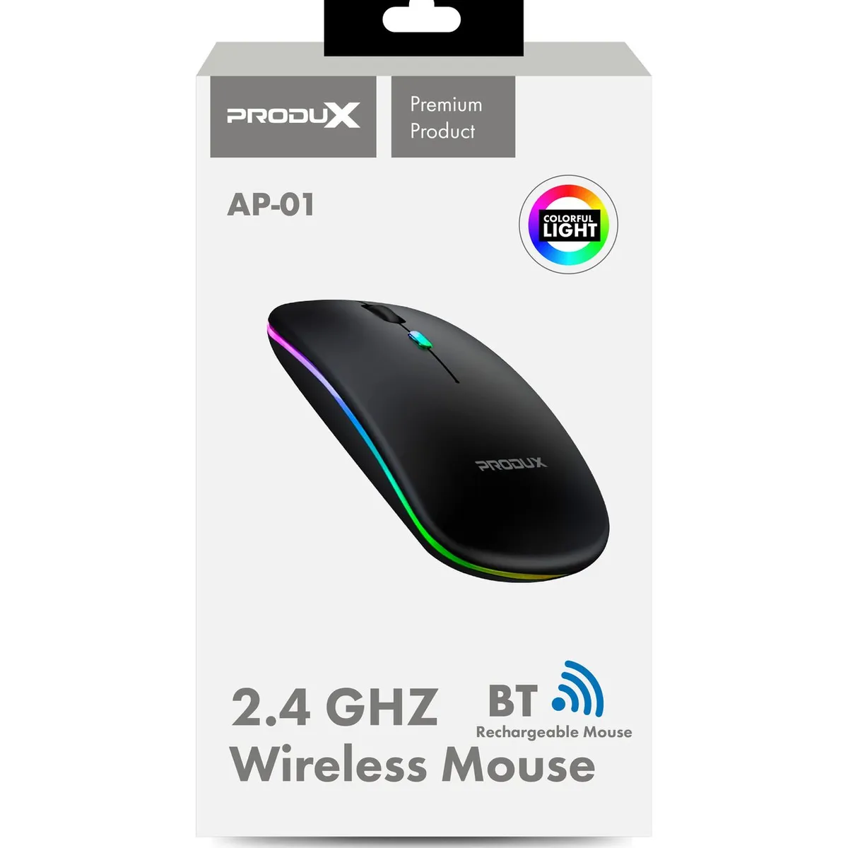 MOTOMO - Mouse Inalámbrico Motomo AP-01, Bateria recargable, 1600 DPI, Negro