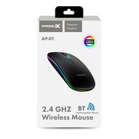 Mouse Inalámbrico AP-01, Bateria recargable, 1600 DPI, Negro