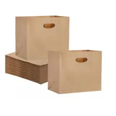 GENERICO - 100 Bolsas Papel Kraft Bolsa Con Manilla Bolsa Papel 35x32cm