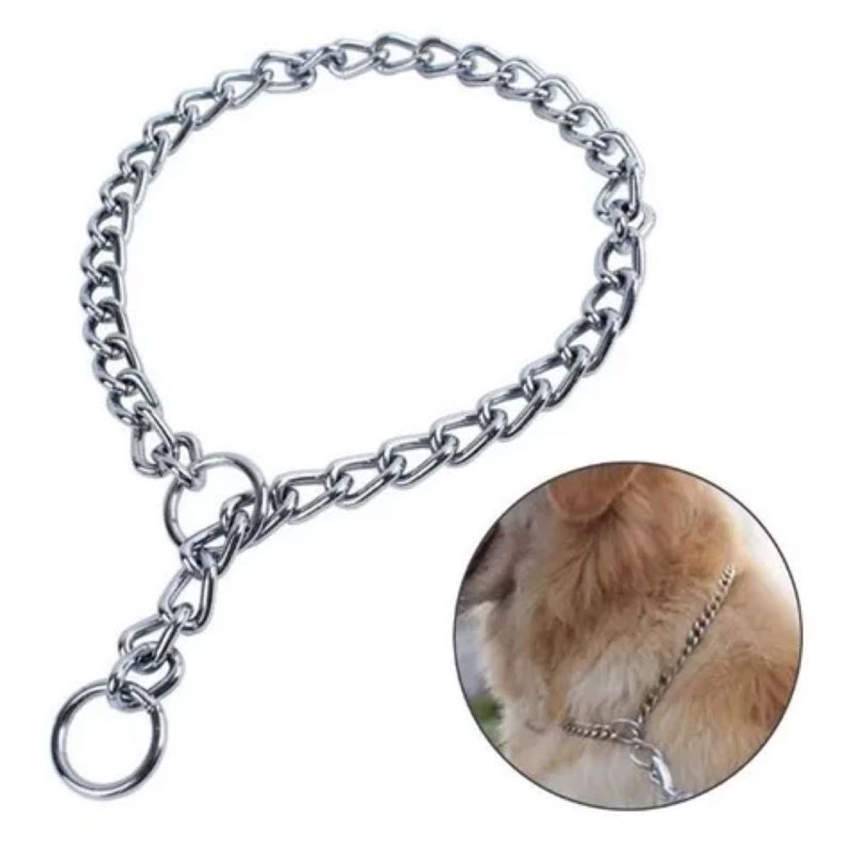 METALFER - Collar De Adiestramiento Canino Color Cromo Tamaño 55cm