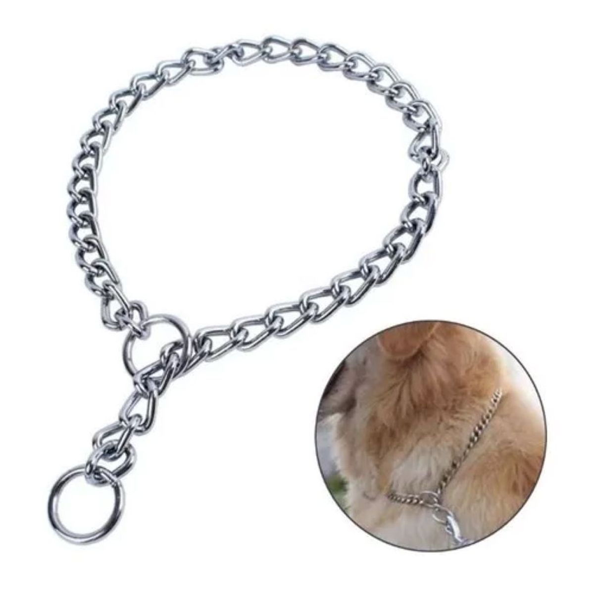 METALFER - Collar De Adiestramiento Canino Color Cromo Tamaño 55cm