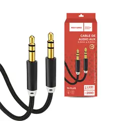 MOTOMO - Cable Auxiliar de alta calidad 3.5mm, Color Negro, 2 Metros