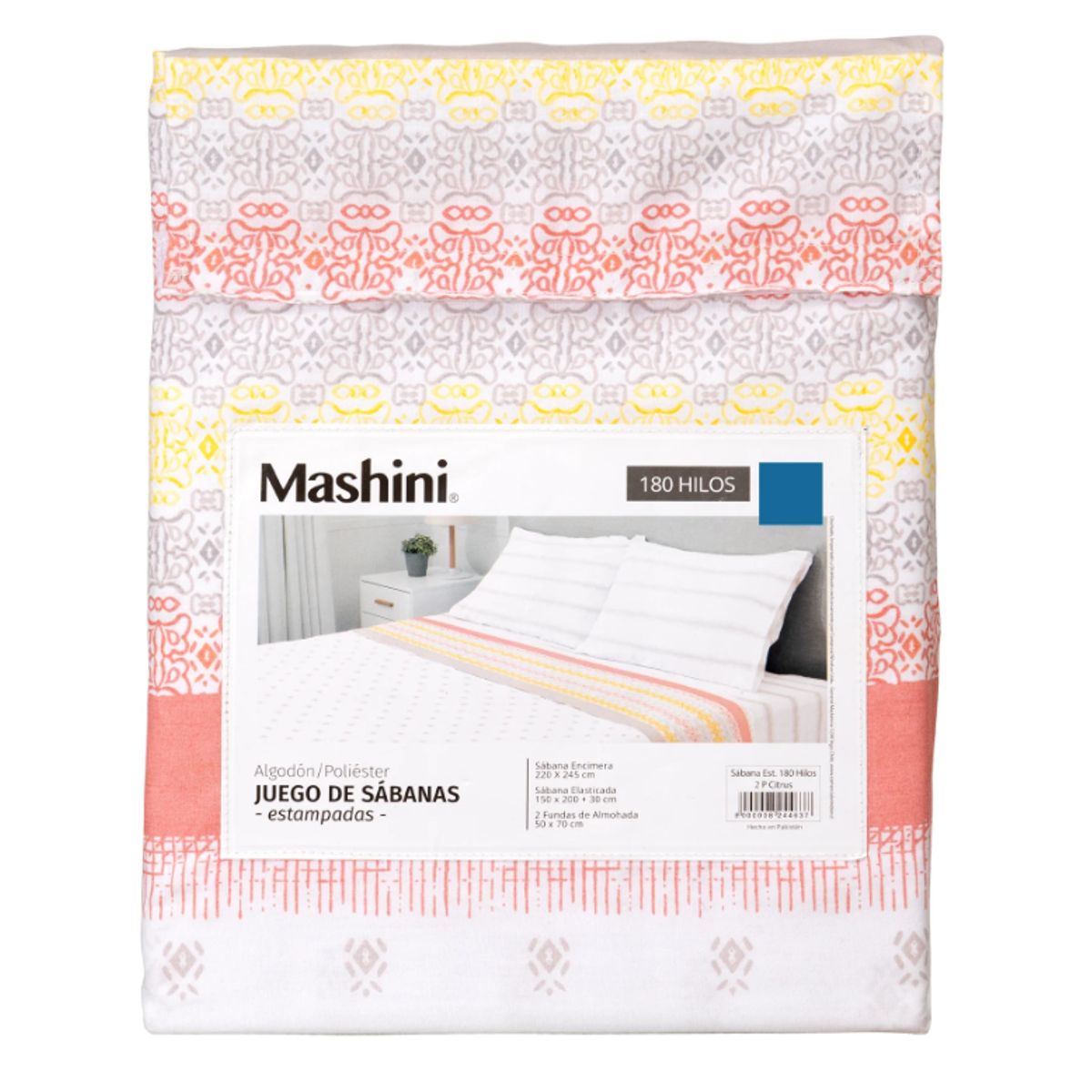 MASHINI - Sábanas Súper King 180 Hilos Mashini Citrus