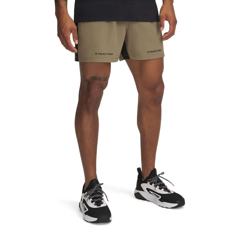 UNDER ARMOUR - Shorts Project Rock Para Hombre Café UNDER ARMOUR