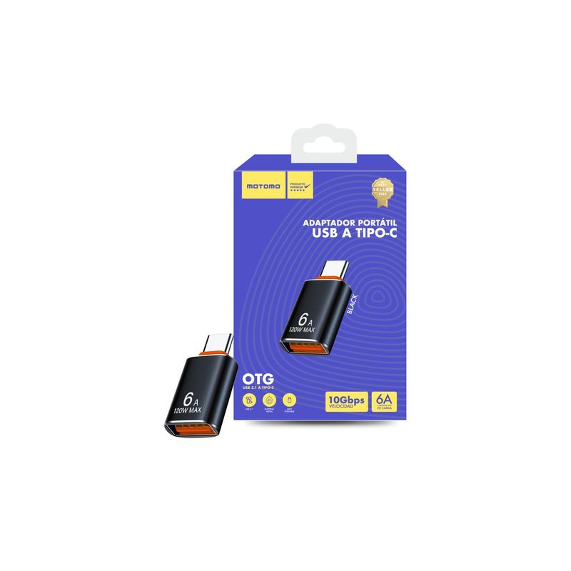 MOTOMO - Adaptador OTG USB a Tipo-C Color Negro