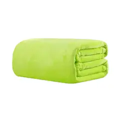 TEXTIL RANCO - Frazadas de polar 1,5 plazas lisa VERDE 320gr/m2 -