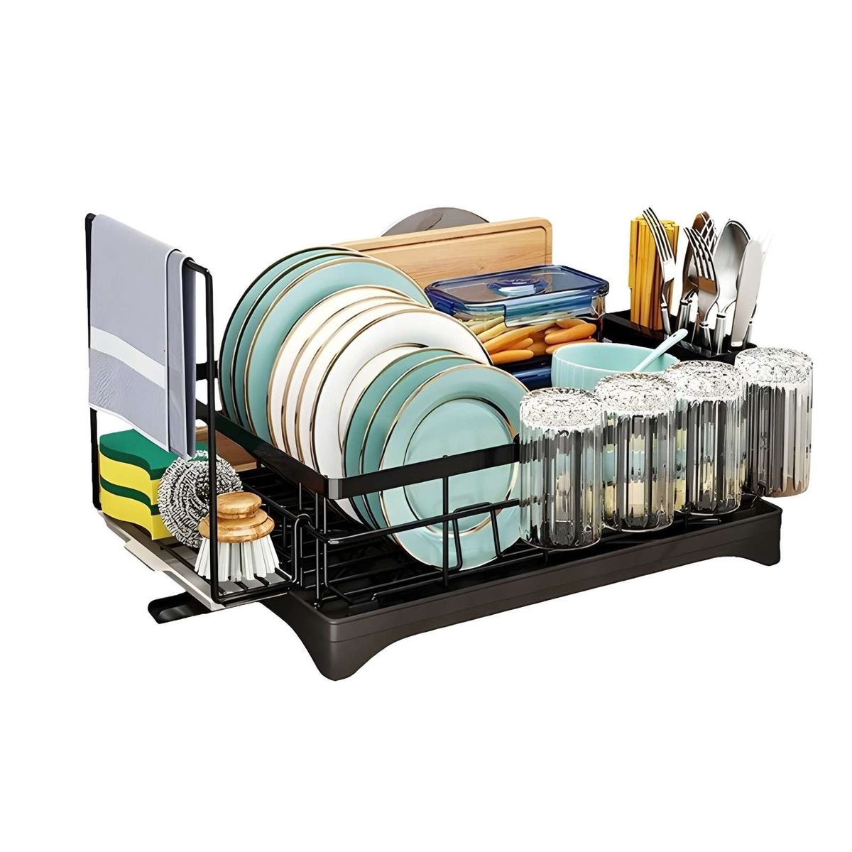 GENERICO - Escurridor de Platos y Utensilios Drenaje Automatico