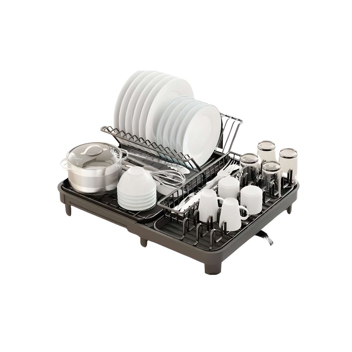 GENERICO - Secaplatos Escurridor Cocina Acero Inoxidable Plegable Loza