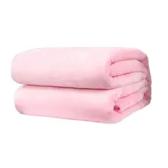 RANCO - Frazadas de polar 1,5 plazas lisa ROSA 320gr/m2 - Textil
