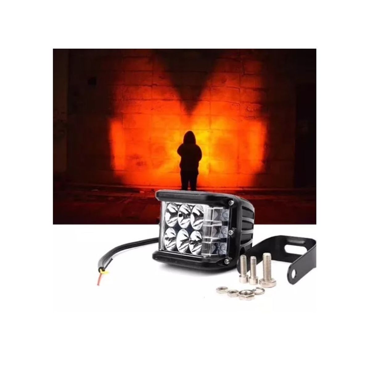 ESHOPANGIE - Foco Led Auto Spot Bicolor 36w 4x4 Estrobo Blanco + Rojo