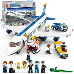 AZULAMAR - Bloques De Avión De Pasajeros Urbano Juguete Regalo Chico