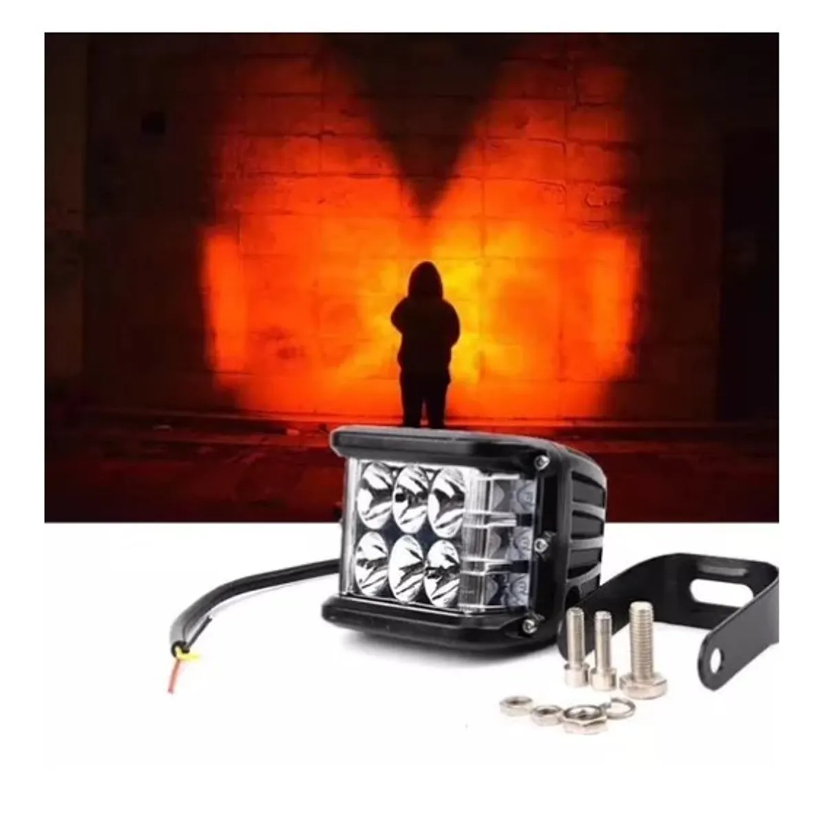 ESHOPANGIE - Focos Led X2 Auto Spot Bicolor 36w 4x4 Estrobo Blanco + Rojo