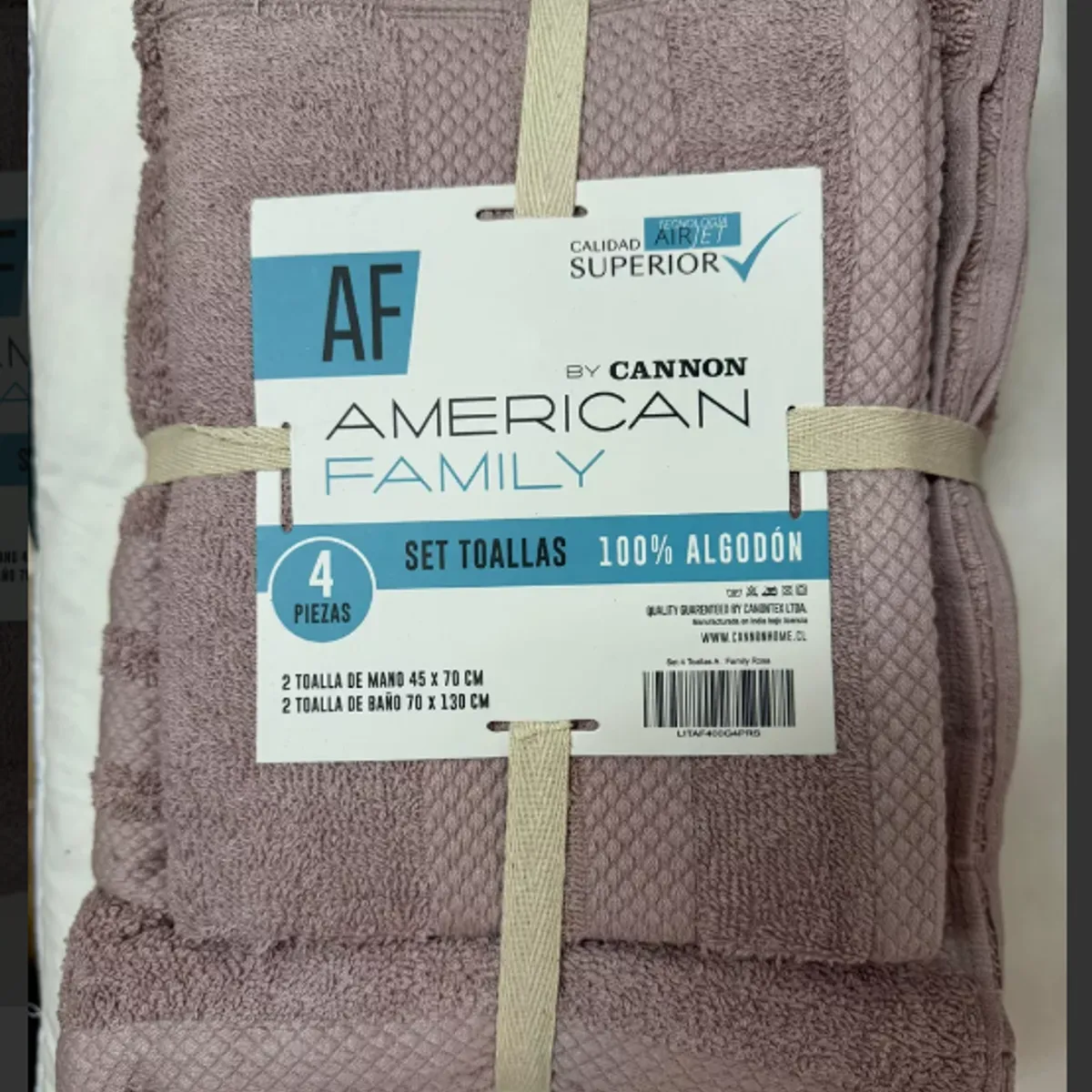 CANNON - Set De Toalla Baño + Mano 4 Piezas De 400g Af By Cannon Rosa