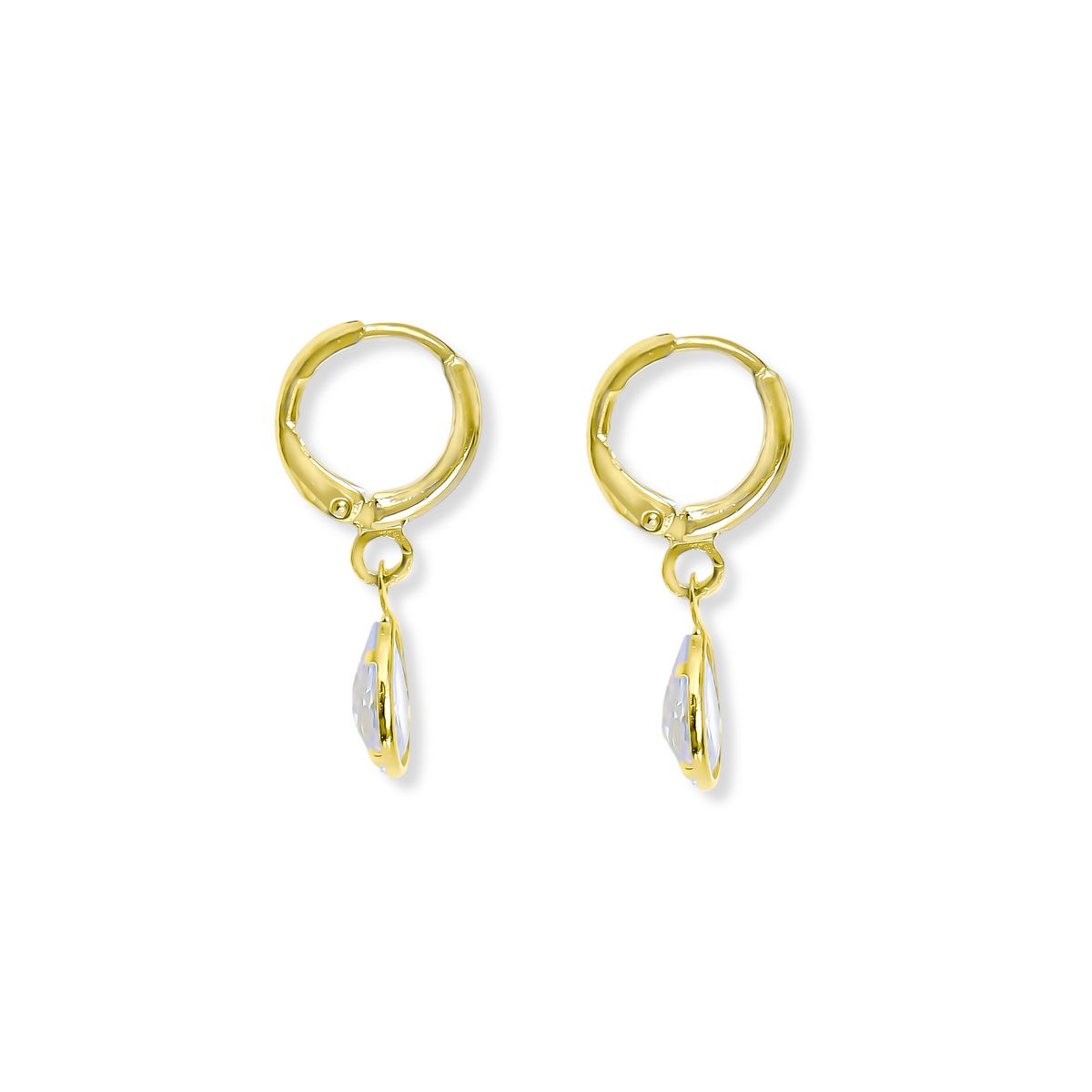 COGGIOLA - Aros Celia Argolla Gota Circón Enchapado Oro 18K