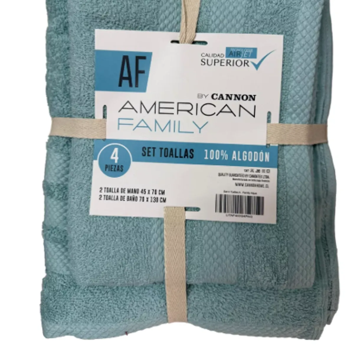 CANNON - Set De Toalla Baño + Mano 4 Piezas De 400g Af By Cannon Aqua
