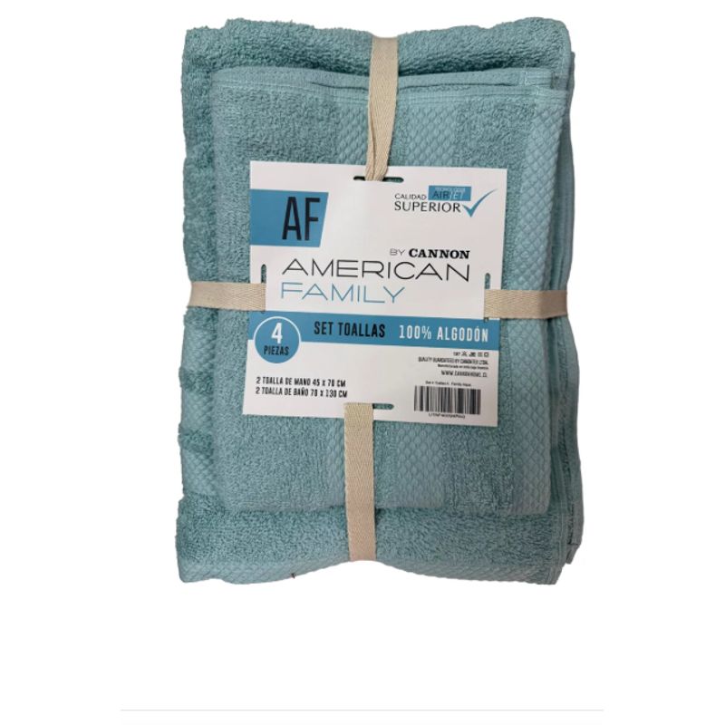 CANNON - Set De Toalla Baño + Mano 4 Piezas De 400g Af By Cannon Aqua