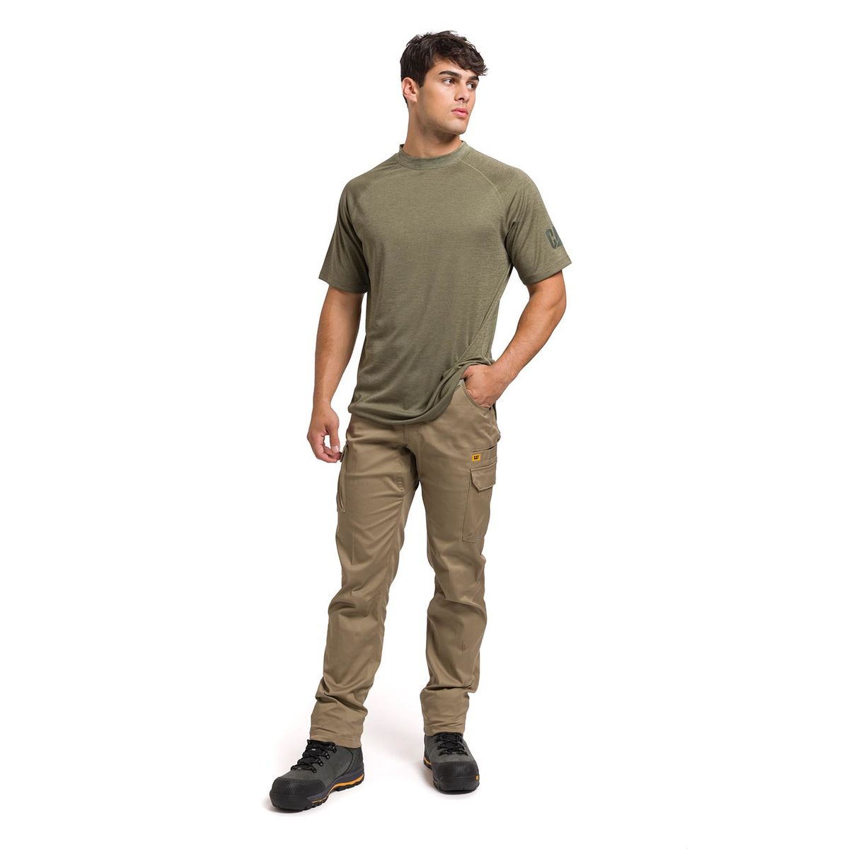 CAT - Polera M/Corta Lightweight Cooling Crw Hombre Verde CAT