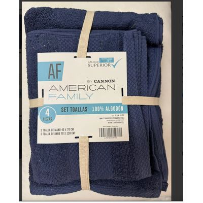 Imagen 2 del producto Set De Toalla Baño + Mano 4 Piezas De 400g Af By Azul