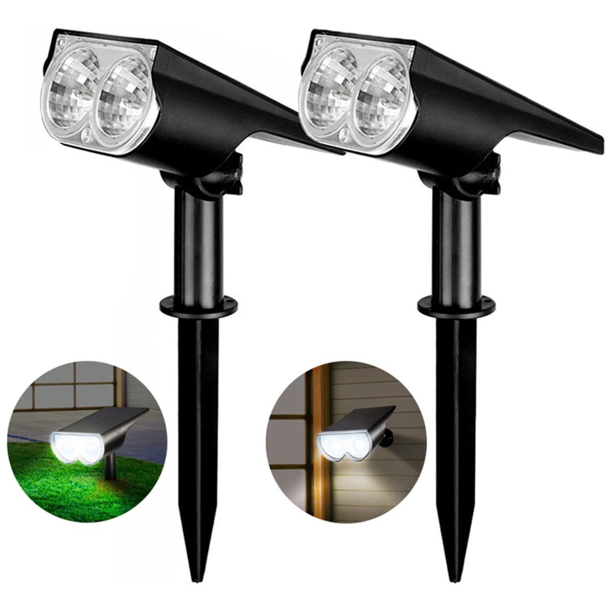 2  Luz Blanca Focos Solares Impermeable Jardín Patio Paisaje, marca GENERICO - Foto Principal