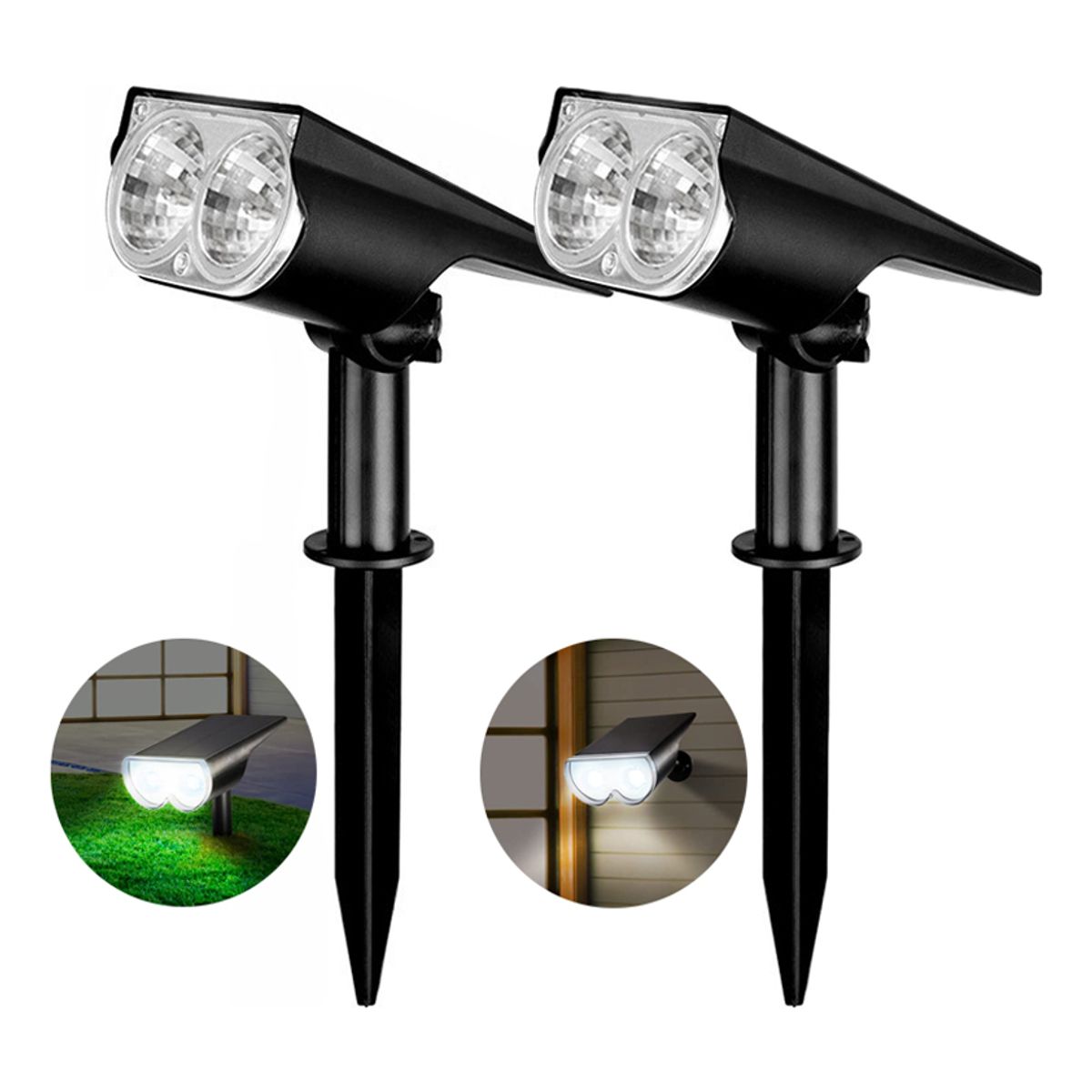 2  Luz Blanca Focos Solares Impermeable Jardín Patio Paisaje, marca GENERICO - Foto Principal
