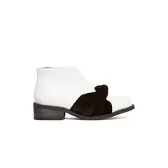 GIANI DAFIRENZE - Botin Mujer De Cuero Florence Blanco Negro C4