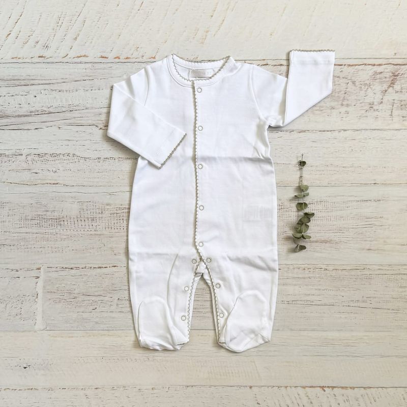 WAWABABY - Enterito Wawa Picot Beige Algodón Pima