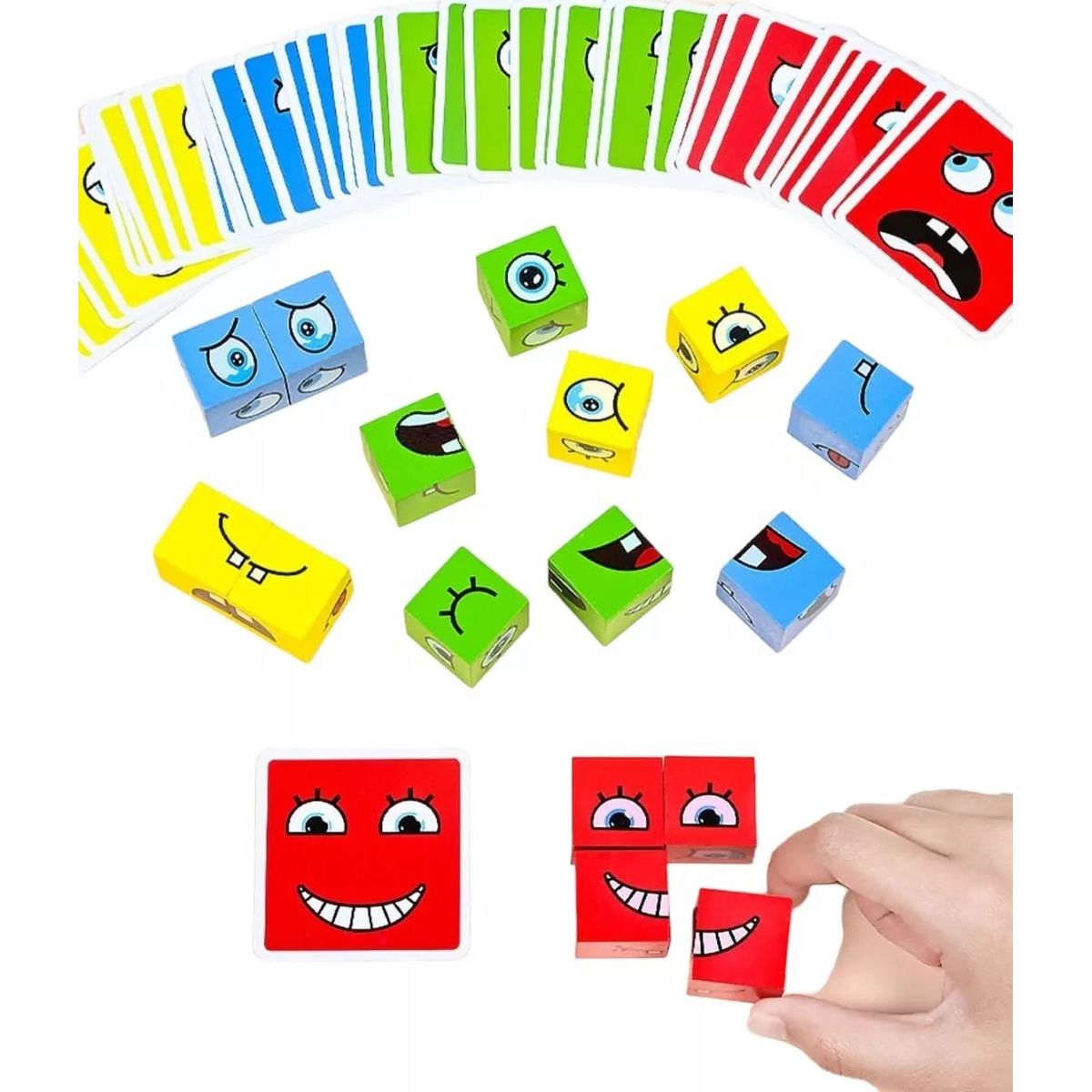 GENERICO - Juego Emoji Didáctico De Expresiones Y Emociones En Madera