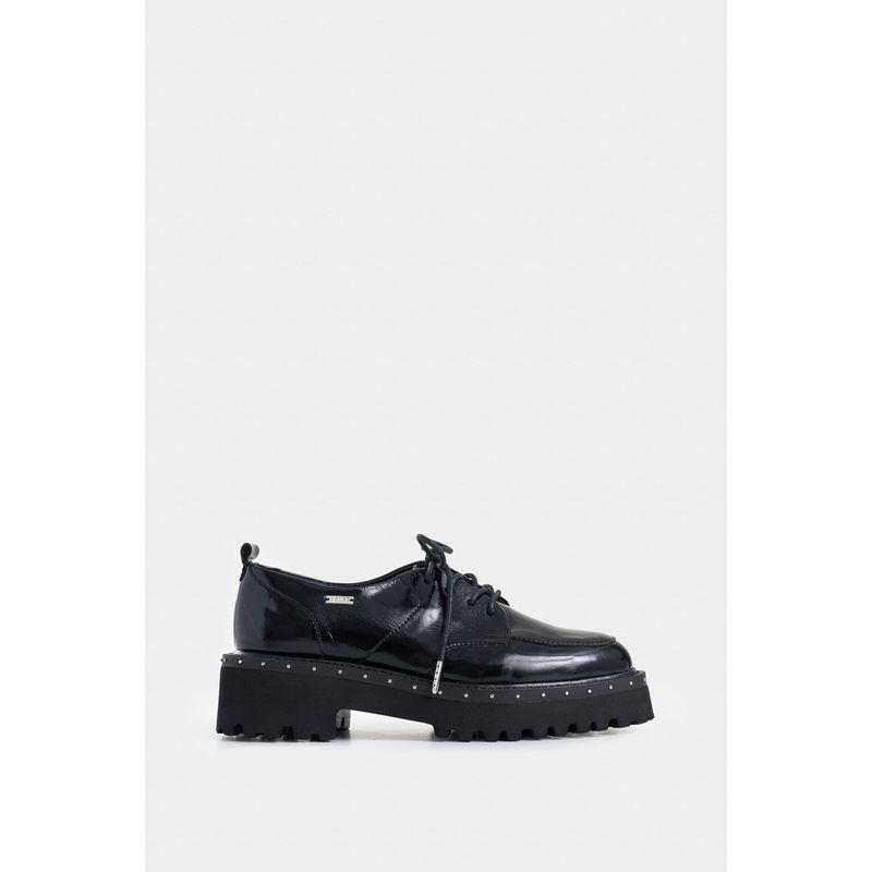 VELEZ - Vélez Zapatos De Cordón Thalia Cuero Mujer Chunky Negro
