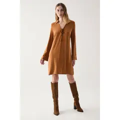 ASH - Vestido Liso Avellana