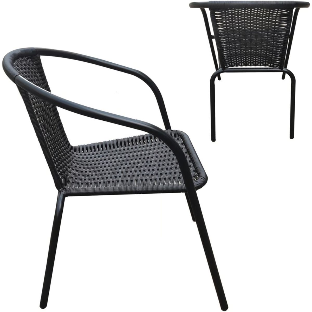 GENERICO - Silla ratan negra Bighouse 4 unidades Mimbral