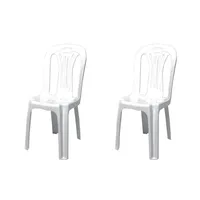 Silla plástica Blanca 2 unidades 40x37x87 Bighouse