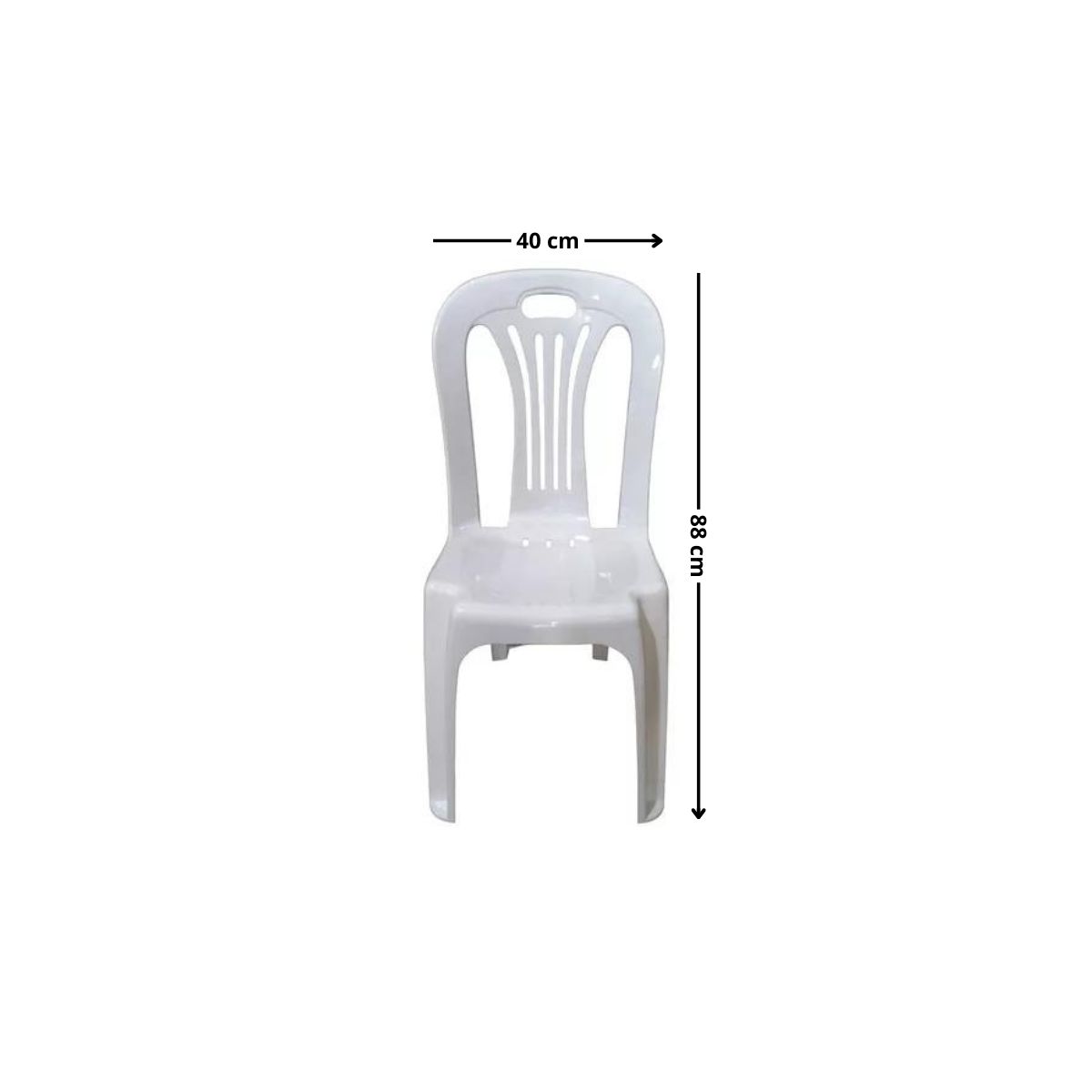 GENERICO - Silla plástica Blanca 2 unidades 40x37x87 Bighouse