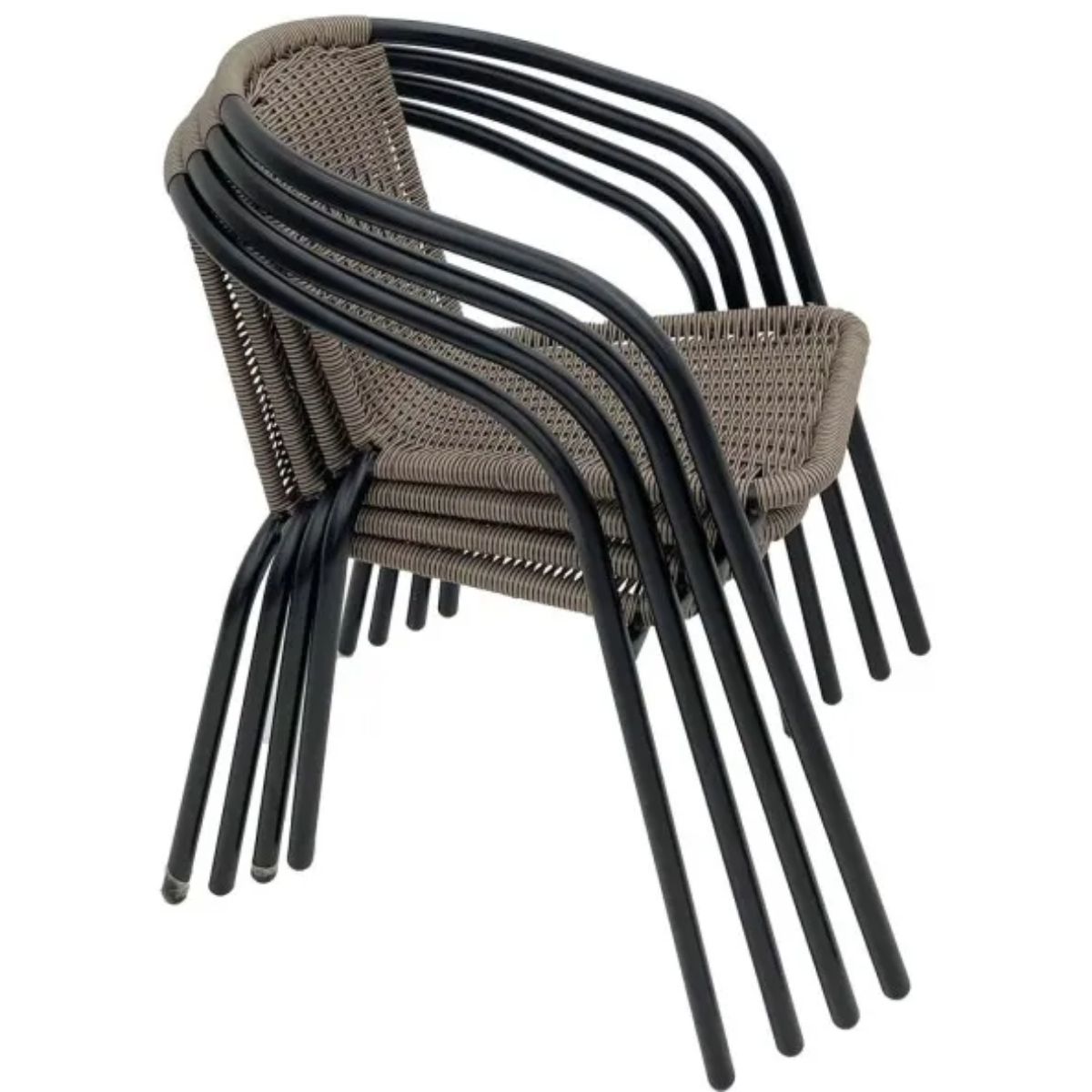 GENERICO - Pack 4 unidades Silla de terraza ratán café oscuro BigHouse