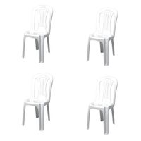 Silla Plastica Blanca Pack 4 unidades 40x37x87 Bighouse