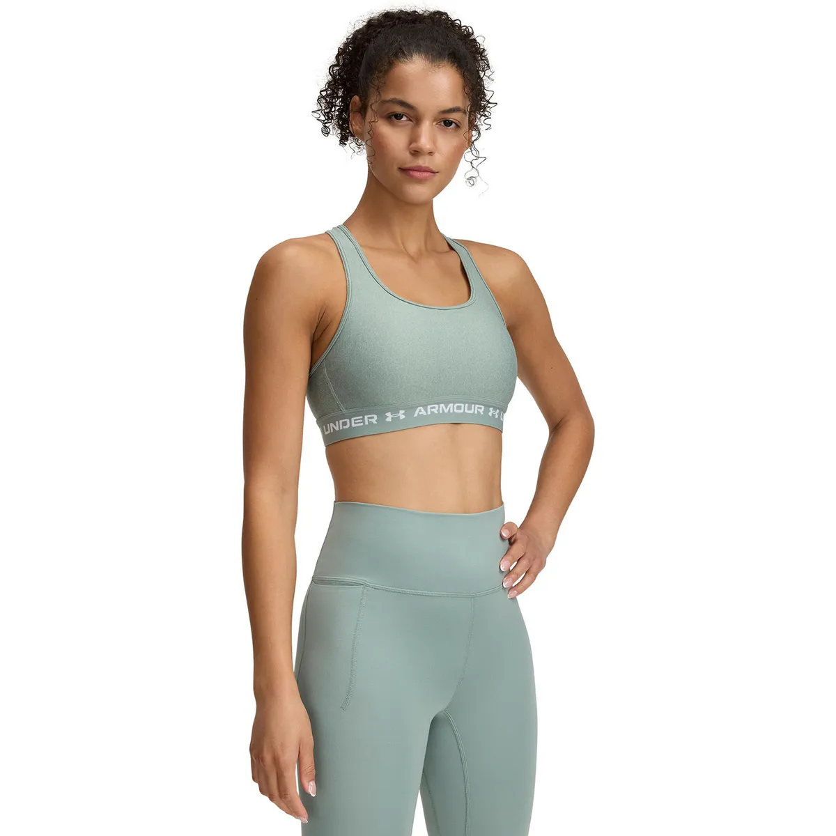 UNDER ARMOUR - Sostén Deportivo Mid Crossback Mujer Verde UNDER ARMOUR