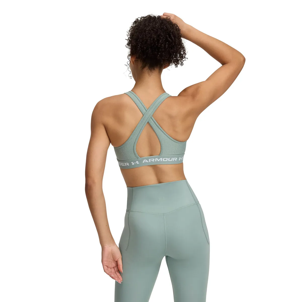 UNDER ARMOUR - Sostén Deportivo Mid Crossback Mujer Verde UNDER ARMOUR