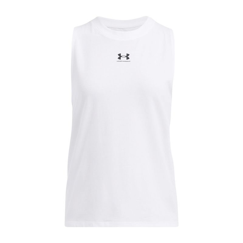 UNDER ARMOUR - Polera Sin Mangas UA Rival Mujer Blanco UNDER ARMOUR
