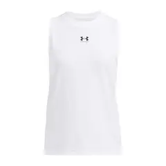 UNDER ARMOUR - Polera Sin Mangas UA Rival Mujer Blanco