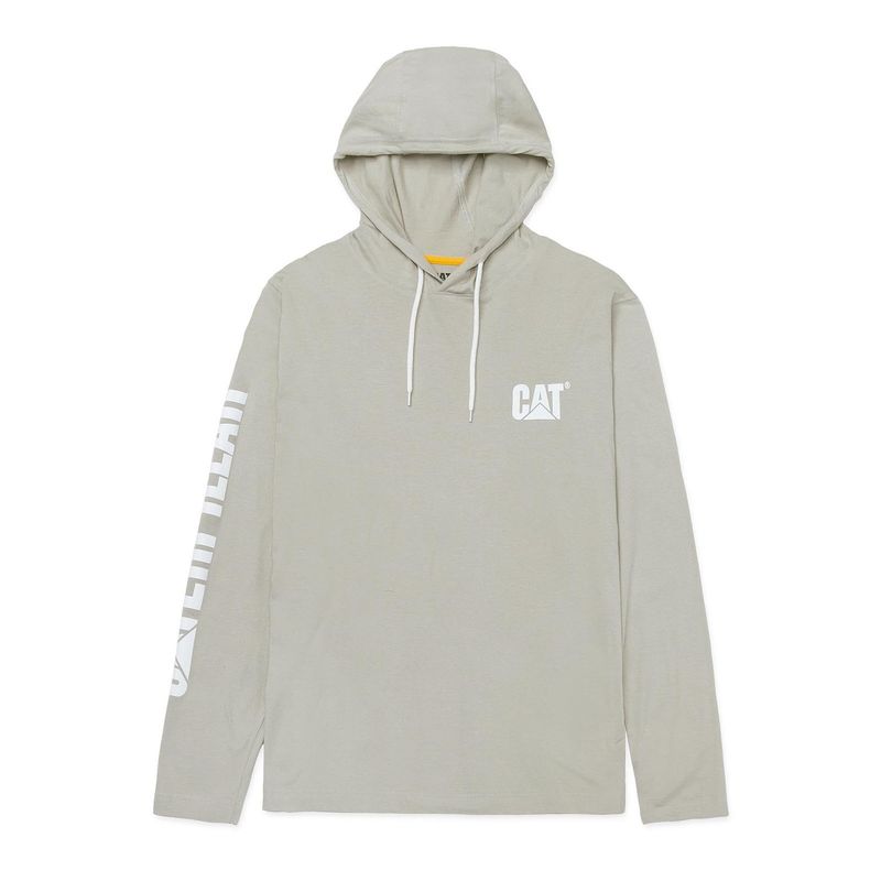 CAT - Polera Casual Upf Hooded Banner Hombre Beige CAT