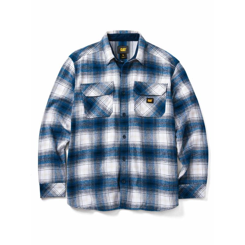 CAT - Chaqueta Buffalo Check Hombre Azul Petróleo CAT
