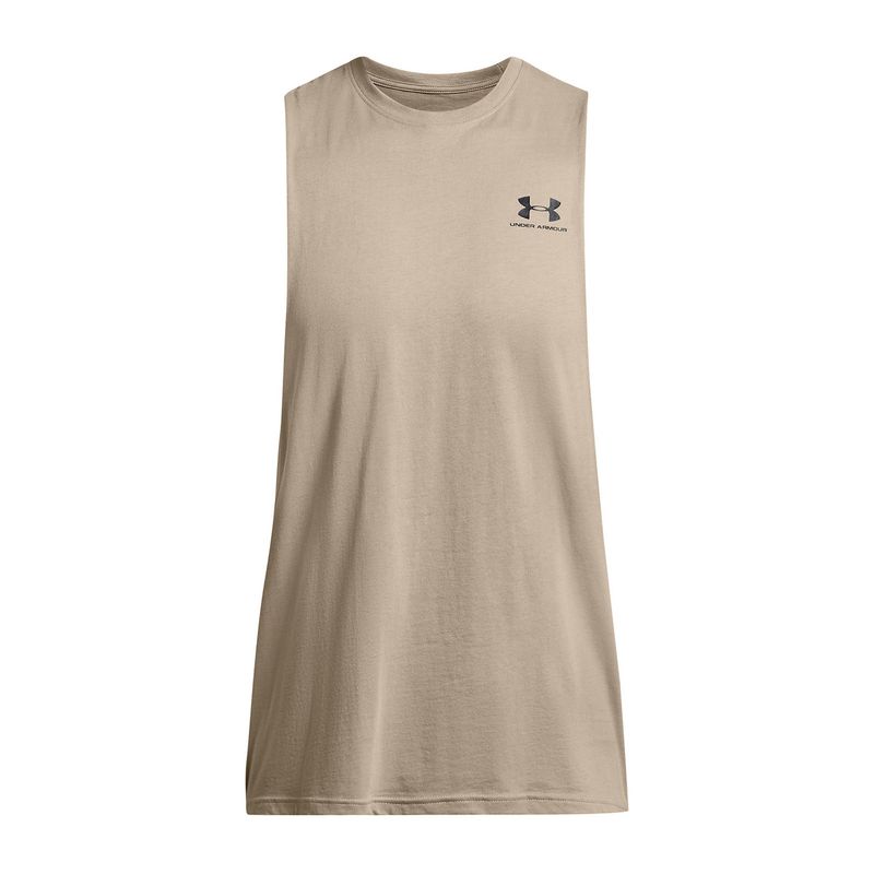 UNDER ARMOUR - Polera Sin Mangas UA Leftchest Hombre Café UNDER ARMOUR