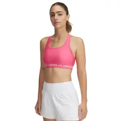 UNDER ARMOUR - Sostén Deportivo Mid Crossback Mujer Rosa