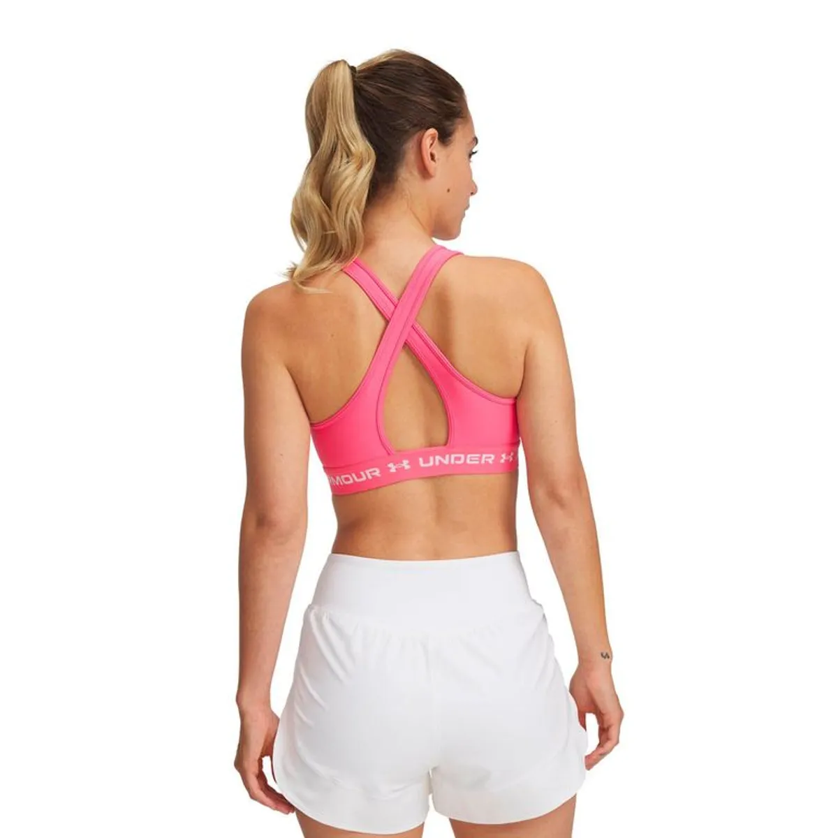 UNDER ARMOUR - Peto Training para Mujer Crossback mid Rosado UNDER ARMOUR
