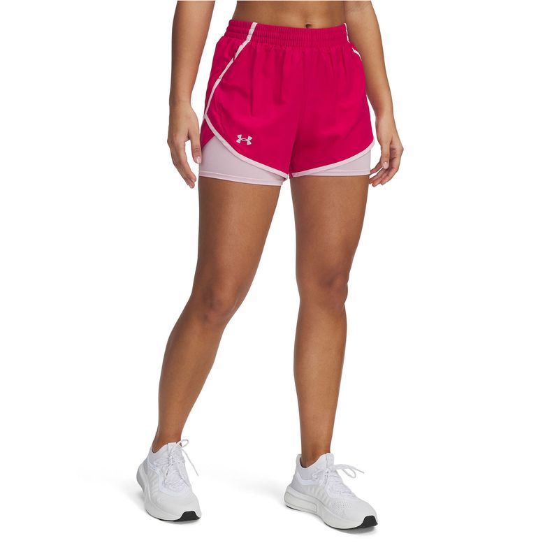 UNDER ARMOUR - Shorts UA fly-by 2-en-1 morado para mujer UNDER ARMOUR