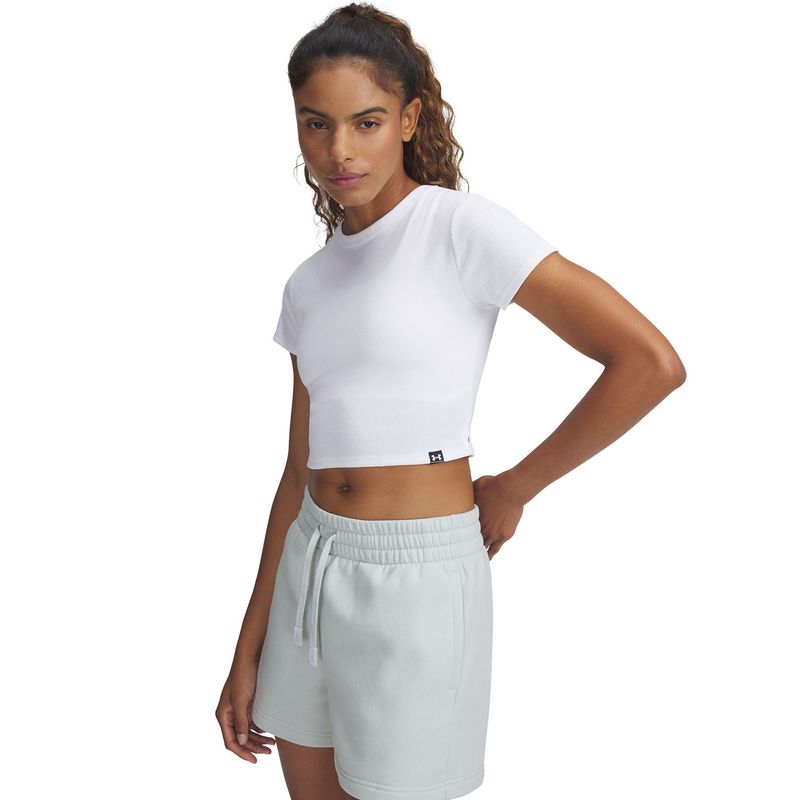 UNDER ARMOUR - Polera Manga Corta Rival Rib Mujer Blanco UNDER ARMOUR.-