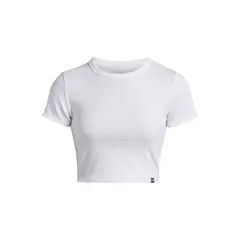 UNDER ARMOUR - Polera Manga Corta Lifestyle mujer Rival Rib Baby blanco