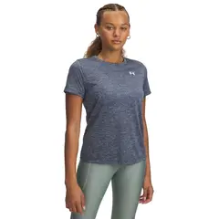 UNDER ARMOUR - Polera Manga Corta Tech Twist Mujer Gris