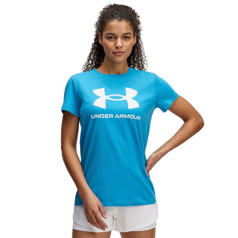 UNDER ARMOUR - Polera Manga Corta UA Rival Mujer Azul UNDER ARMOUR