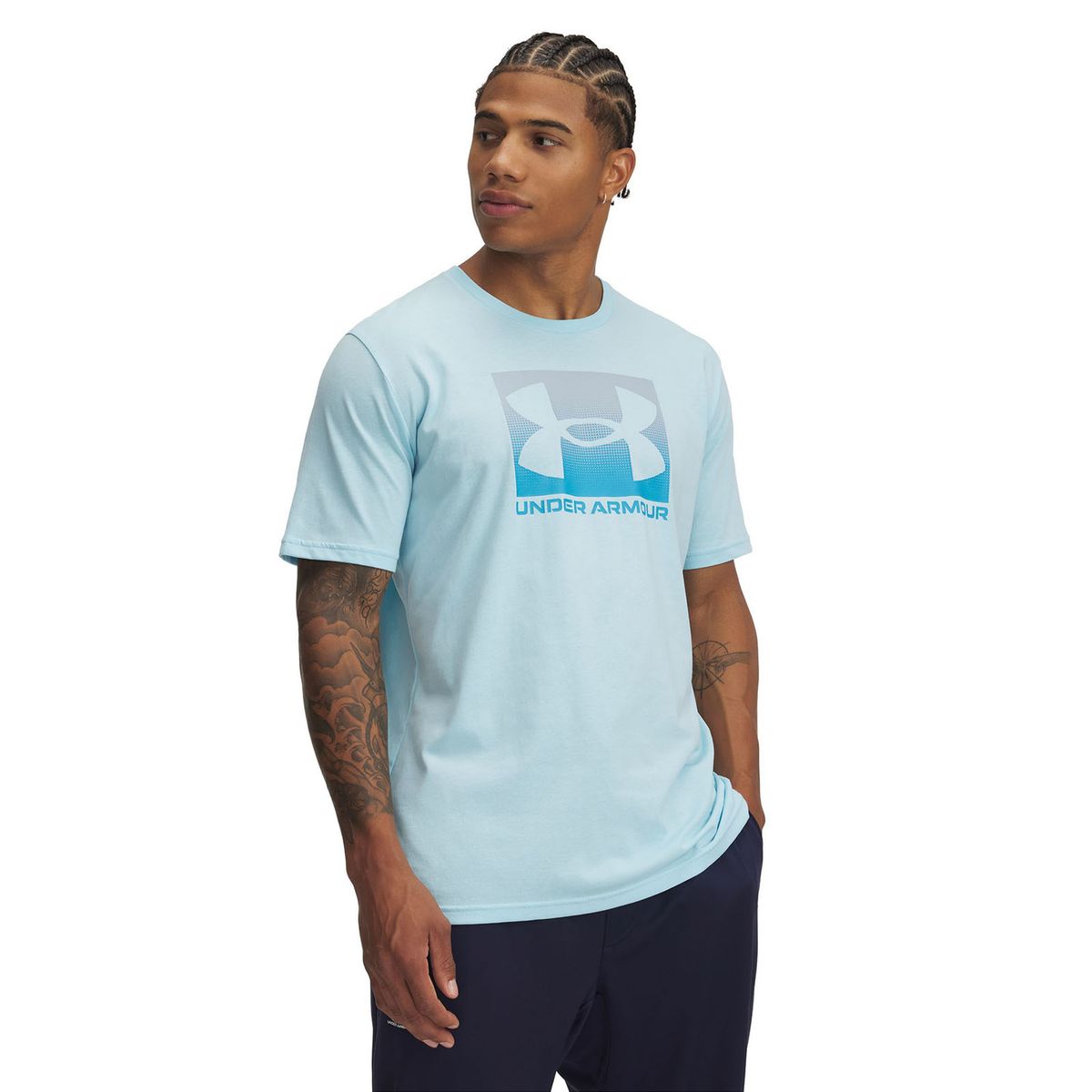 UNDER ARMOUR - Polera Manga Corta Boxed Hombre Azul UNDER ARMOUR