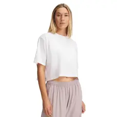 UNDER ARMOUR - Polera Manga Corta UA Rival Mujer Blanco